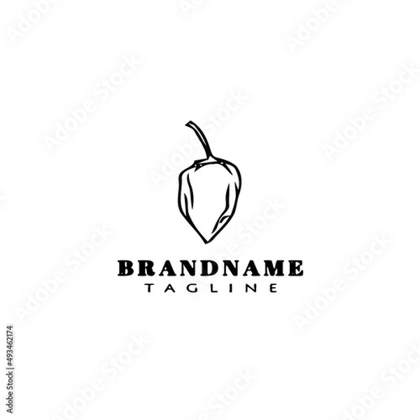 Obraz habanero chili peppers logo template icon vector illustration