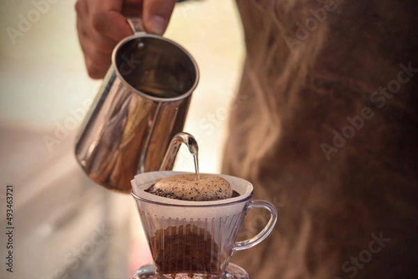 Obraz Barista making hand drip Coffee