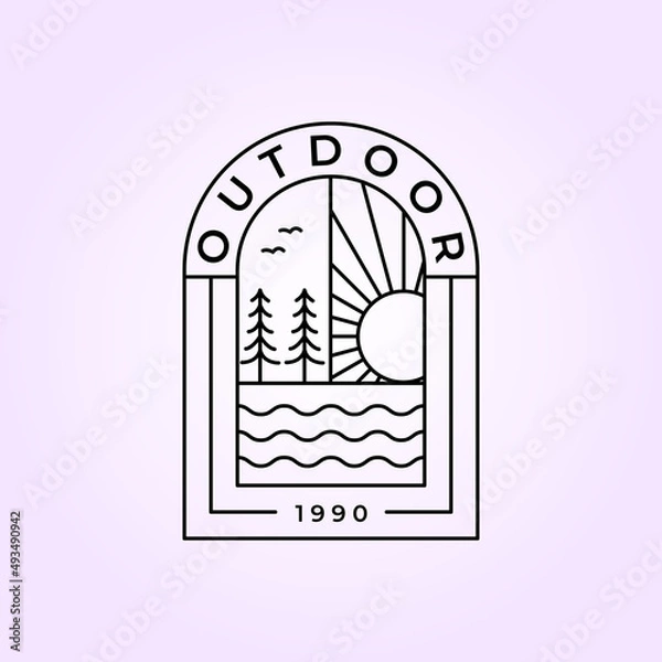 Obraz adventure outdoor emblem logo line art vector illustration design