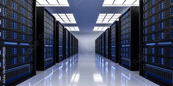 Obraz 3D rendering big data technology background network creative map