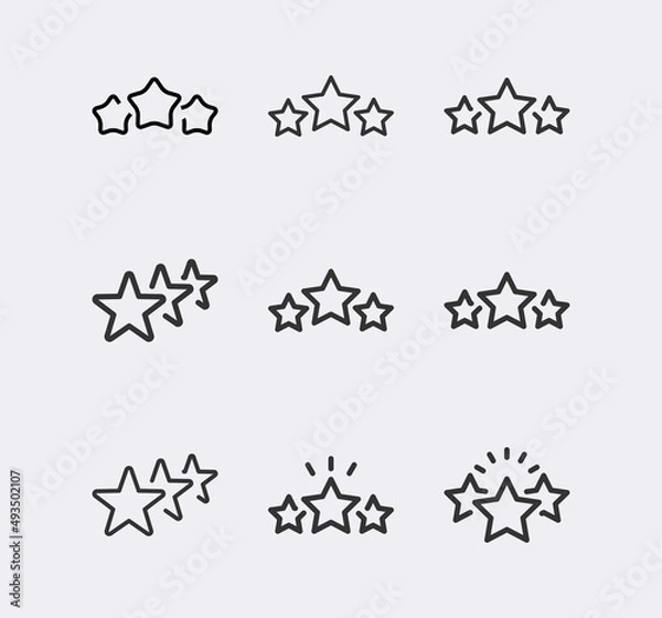 Fototapeta Star Rating, review line icon set