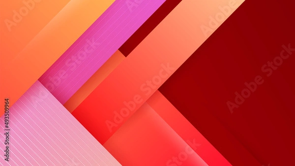 Fototapeta Set of modern abstract gradient red orange colorful for design banner background. Vector illustration