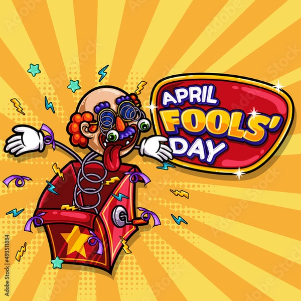 Fototapeta april fools day vector illustration