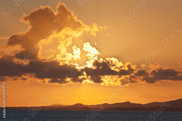 Obraz Dramatic sunset over Islay from the Islay ferry
