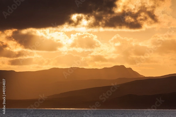 Obraz Sunset over Islay from the Islay ferry