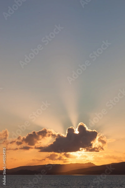 Obraz Sunset over Islay from the Islay ferry
