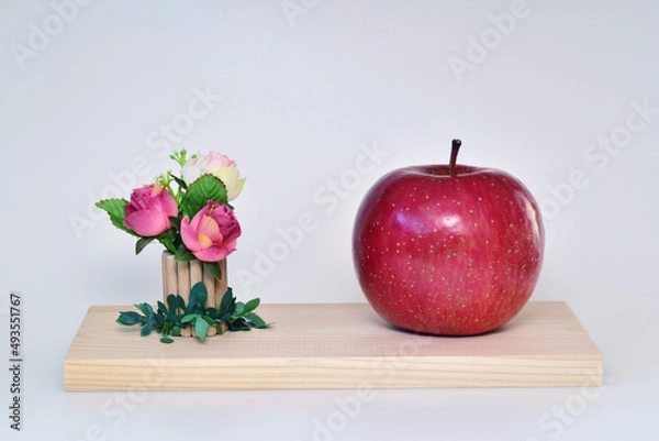 Obraz リンゴとバラの花