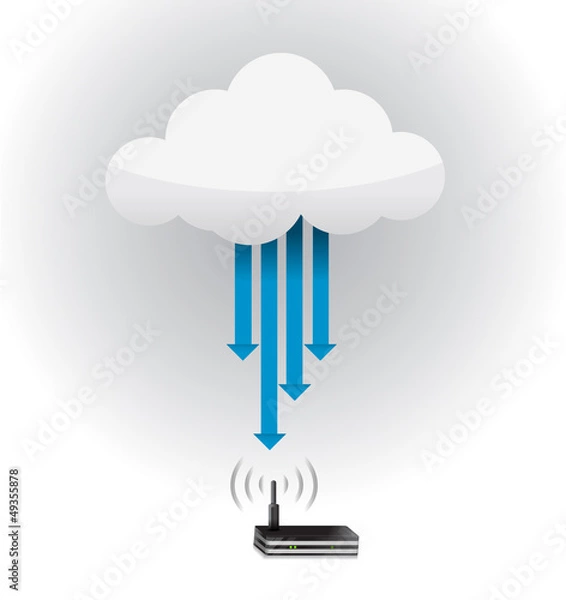Fototapeta router cloud computing connection concept