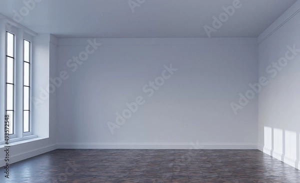 Fototapeta A family room is an informal  all purpose room in a house  The family room is designed to be a place where family and guests gather for group recreation like talking  reading  watching TV.3d rendering