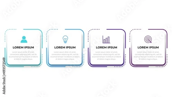 Fototapeta Presentation business infographic template with 4 options. Vector illustration.