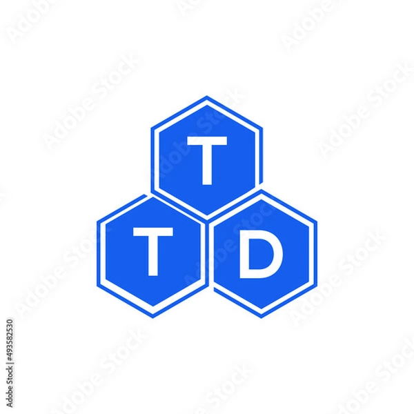 Obraz TTD letter logo design on black background. TTD  creative initials letter logo concept. TTD letter design.