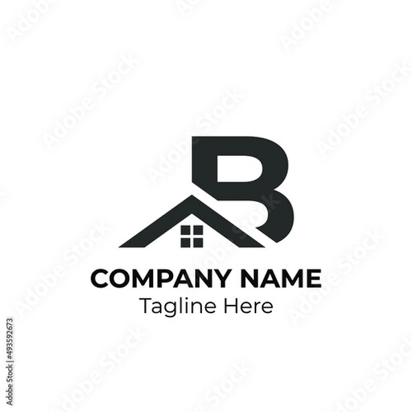 Obraz Initial Letter B with Architecture Graphic Logo Design