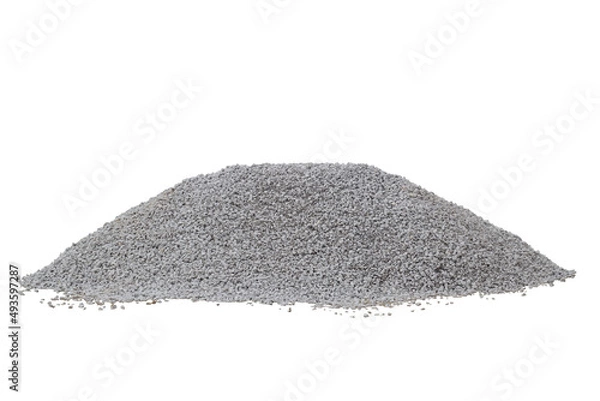 Fototapeta Pile of gravel or stone for construction isolated on white background included clipping path.