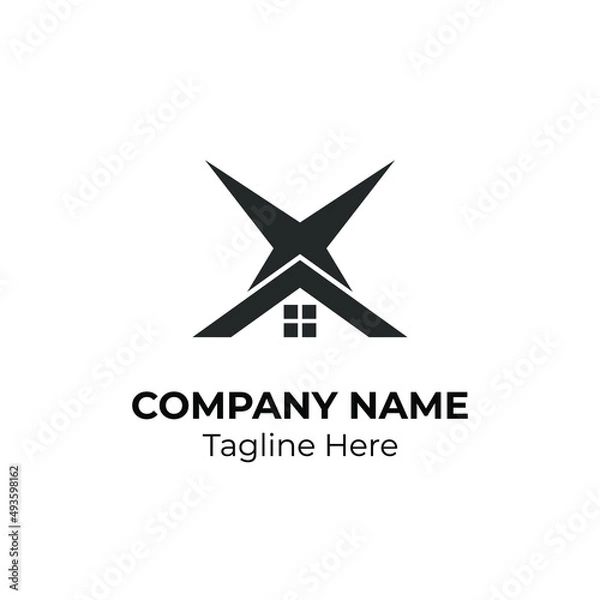 Obraz Initial Letter x with Architecture Graphic Logo Design