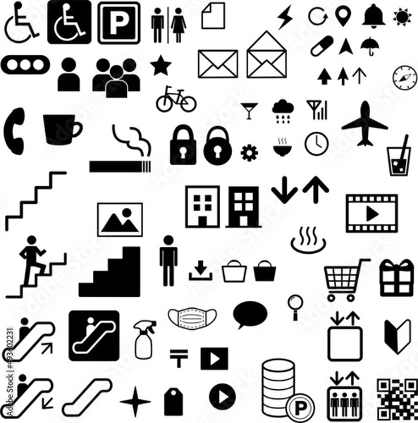 Obraz 使いやすいシンプルなピクトグラムのセット