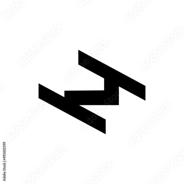 Fototapeta dynamic letter h m monogram flat abstract logo