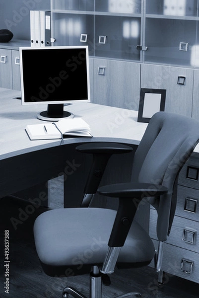 Obraz workplace with monitor in modern office