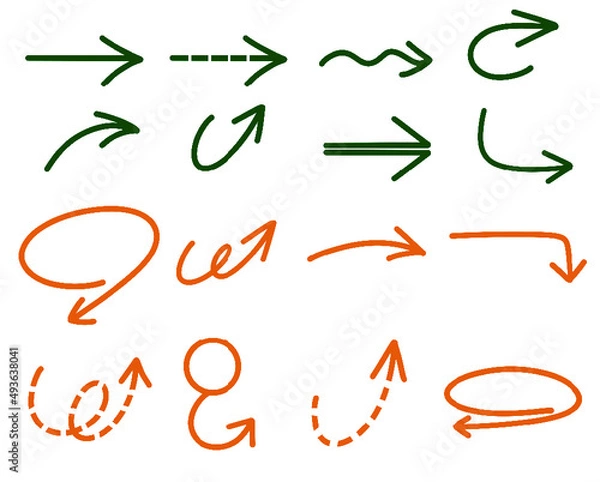 Obraz 화살표 모음 필기 벡터 소스 디자인 일러스트