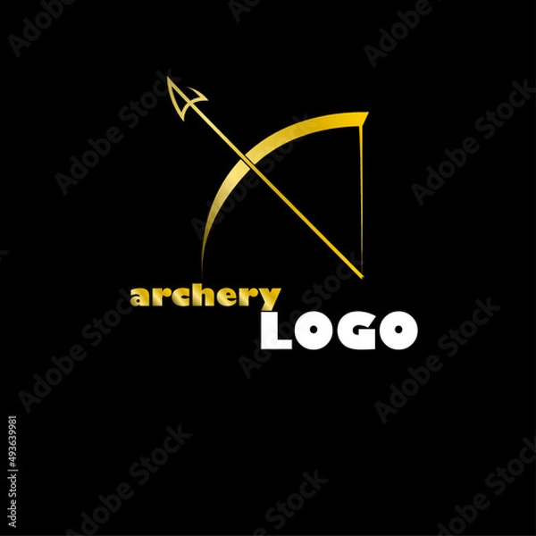Obraz archery logo with golden color gradient