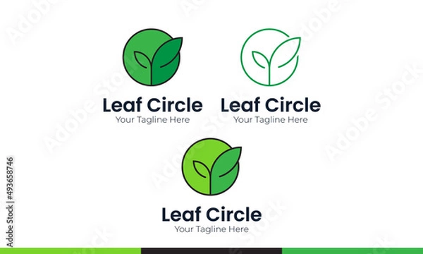 Obraz Leaf Circle Logo Design, Nature Logo Design