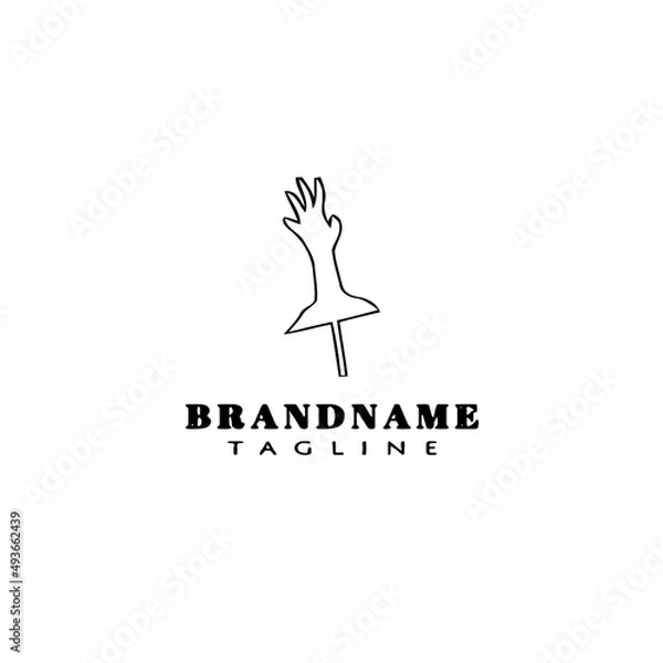 Fototapeta scary hand and ghost logo icon design template vector illustration