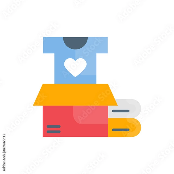 Fototapeta Cloth Donation Vector Flat Icon design illustration. EPS 10 File on White background