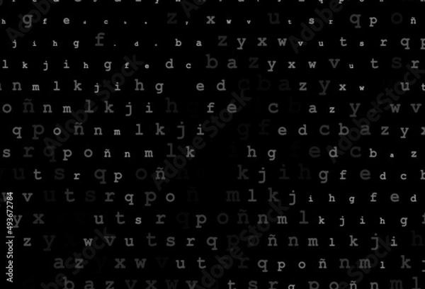 Obraz Dark silver, gray vector template with isolated letters.