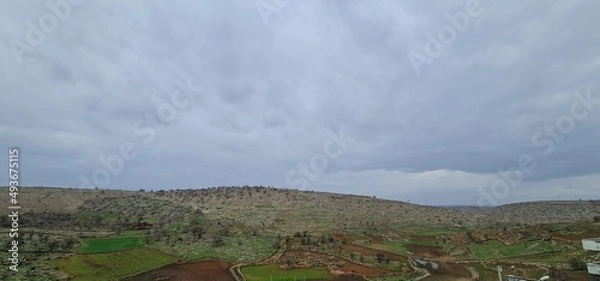 Fototapeta Some of the Most Beautiful Villages of Turkey, Mardin, Midyat Have Been Labeled. Midyat Villages, Mardin Villages, Turkey Villages. Village Landscapes, Nature Landscapes.