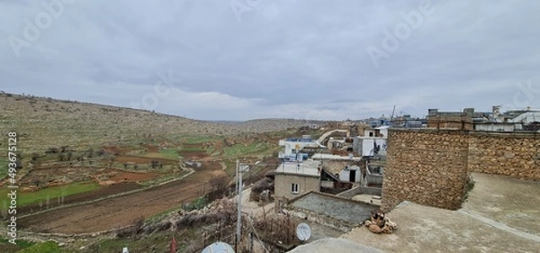 Fototapeta Some of the Most Beautiful Villages of Turkey, Mardin, Midyat Have Been Labeled. Midyat Villages, Mardin Villages, Turkey Villages. Village Landscapes, Nature Landscapes.