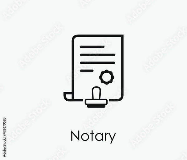 Fototapeta Notary vector icon. Editable stroke. Symbol in Line Art Style for Design, Presentation, Website or Apps Elements, Logo. Pixel vector graphics - Vector