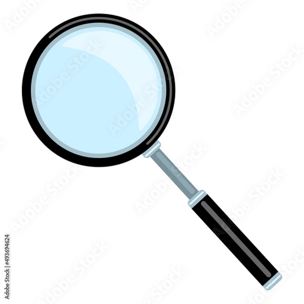 Obraz magnifier cartoon style isolated white background
