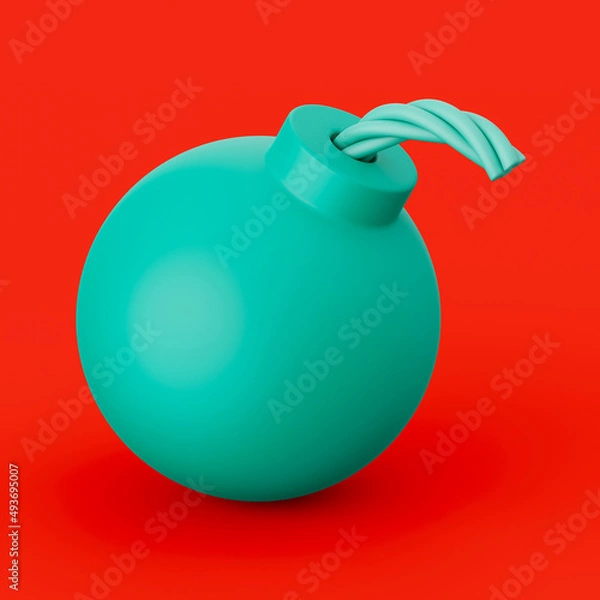 Fototapeta Cartoon bomb. 3d render.