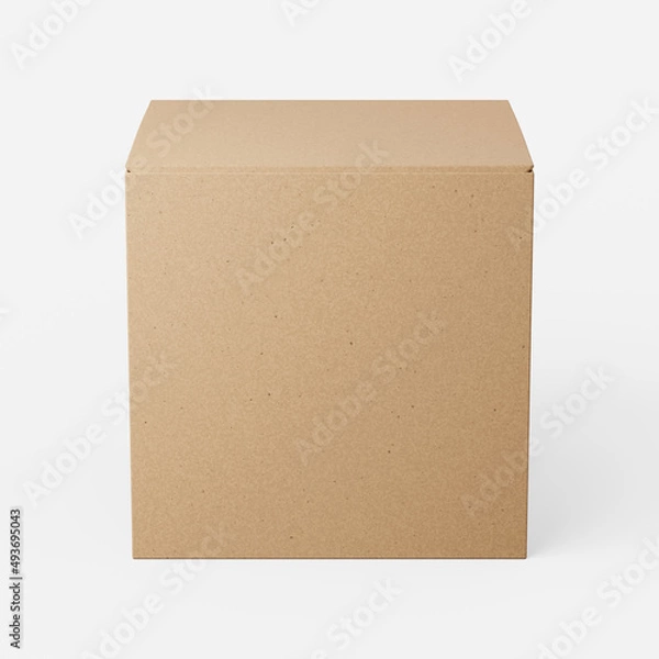 Fototapeta Square card box on a plain background. 3d render.