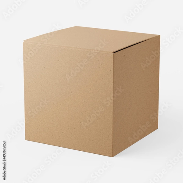 Fototapeta Square card box on a plain background. 3d render.