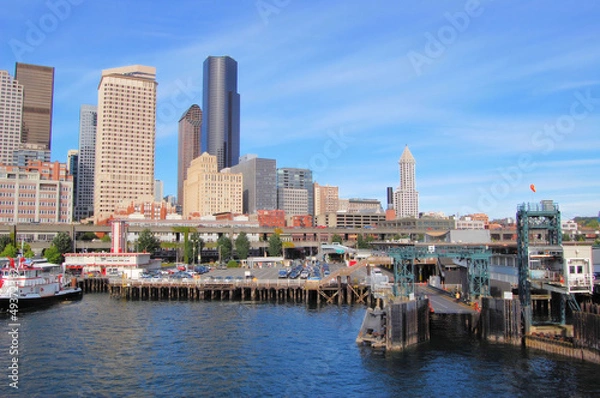 Fototapeta Ferry Terminal in Seattle