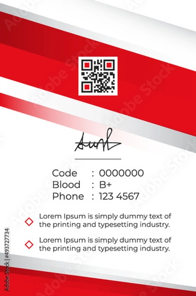 Fototapeta red angled design id card 