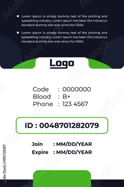 Obraz blue and green rounded id card 