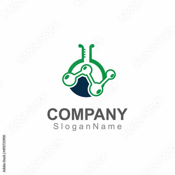 Fototapeta Molecule science lab logo icon design template scientific lab concept