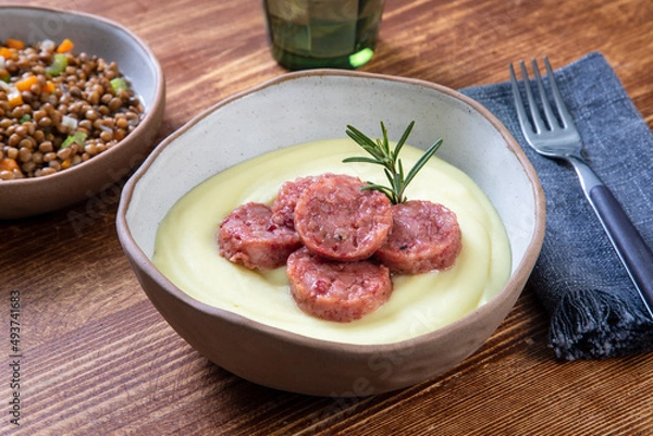 Obraz cotechino con piure' di patate