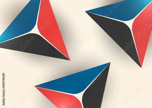 Fototapeta Triangle, pyramid. Abstract colorful background with bright geometric elements. Vector