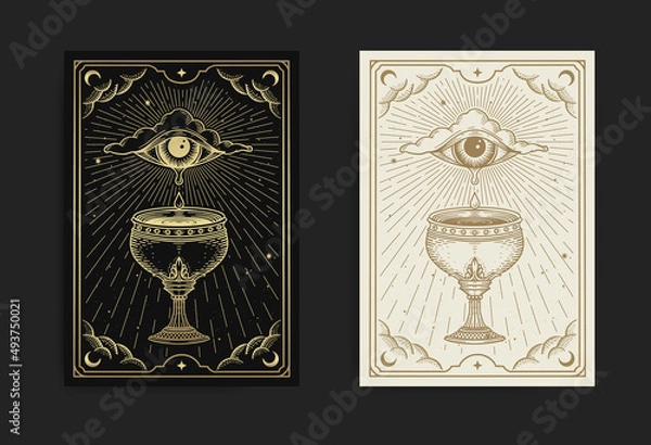 Obraz Holy grail or cup with tears from eye