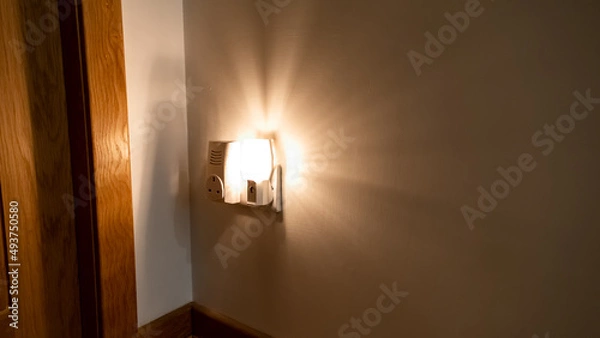 Obraz Night light plugged into a wall in a house