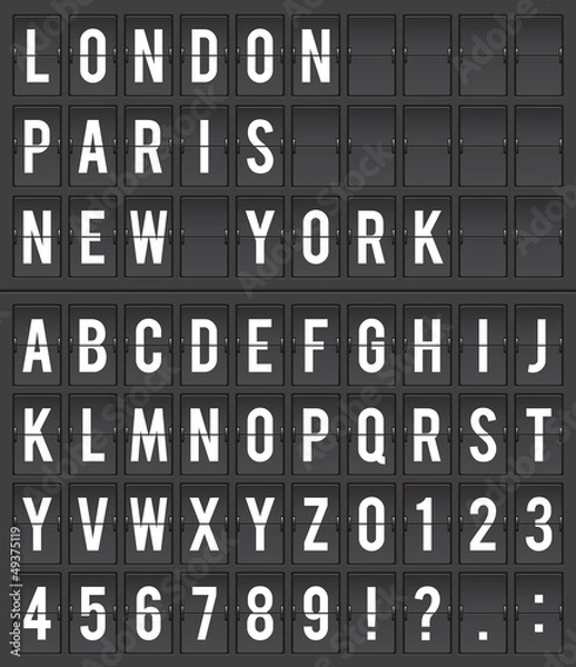 Fototapeta split-flap display illustration