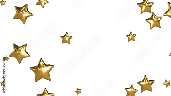 Fototapeta 星 キラキラ 降り注ぐ クリスマス 金色 白背景 [別Verあり]