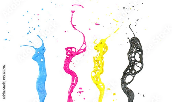 Obraz abstract cmyk splashes