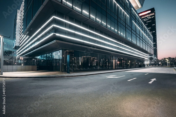 Obraz The square platform of urban modern building business office area. 