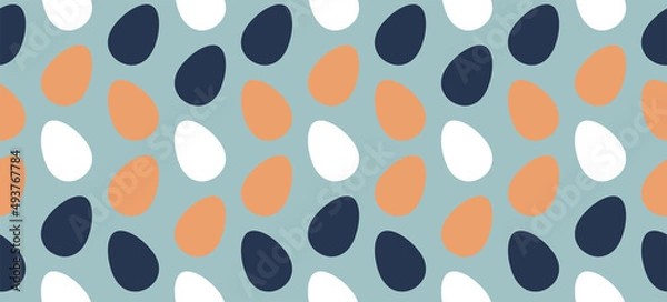 Fototapeta Multicolored Easter eggs pattern background. Vector seamless pattern with decorative eggs for the site, printing on fabric, gift wrapping and wallpaper. Easter.