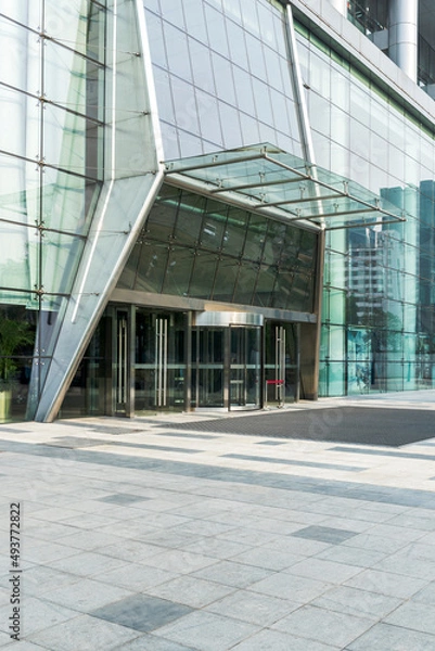 Obraz Modern office buildings and square platforms in the city