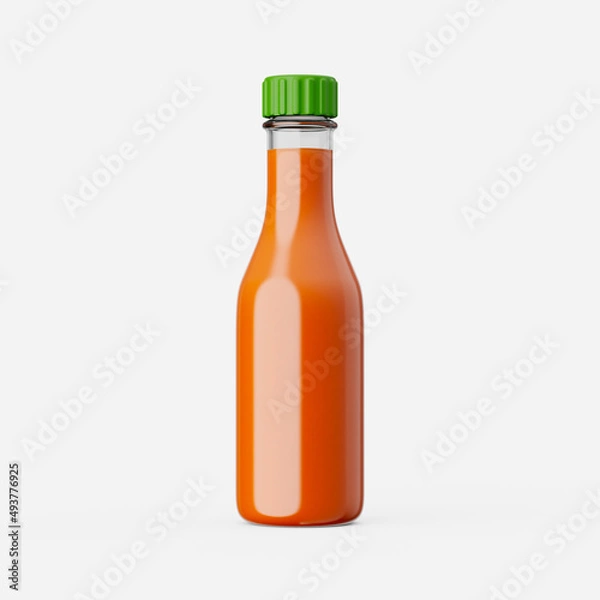 Fototapeta Hot sauce bottle. 3d render.