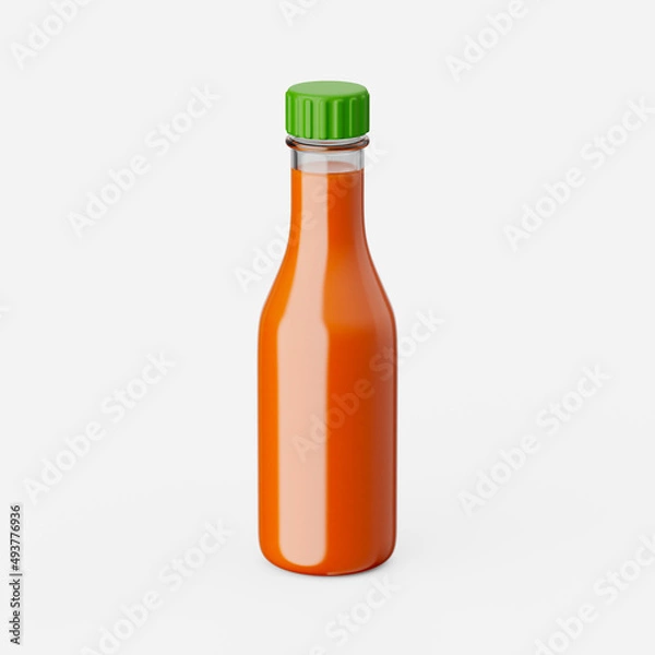 Fototapeta Hot sauce bottle. 3d render.